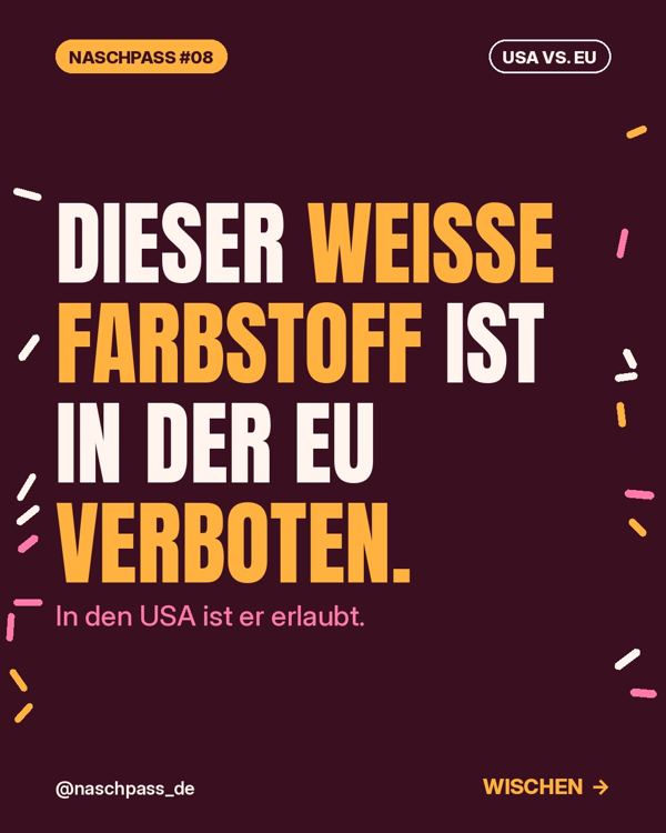 Dieser weiße Farbstoff ist in der EU verboten.